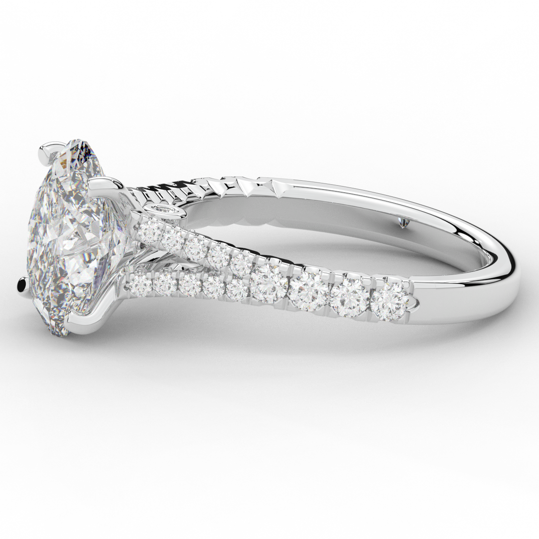 3.45CT.TW OVAL LAB DIAMOND ENGAGEMENT RING - Nazarelle