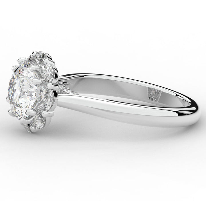 2.40CT.TW ROUND LAB DIAMOND HALO ENGAGEMENT RING - Nazarelle