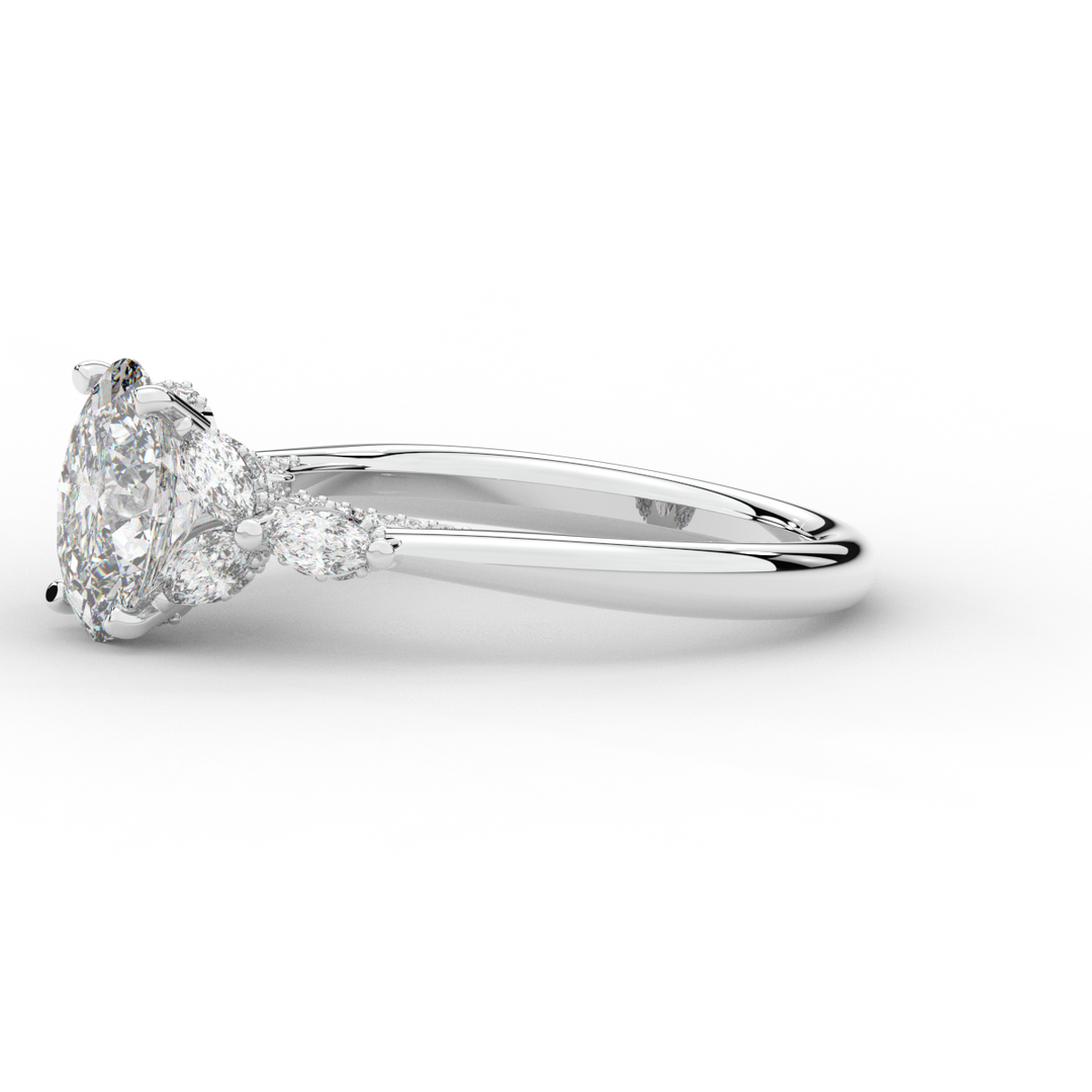 2.00CT.TW OVAL LAB DIAMOND ENGAGEMENT RING - Nazarelle