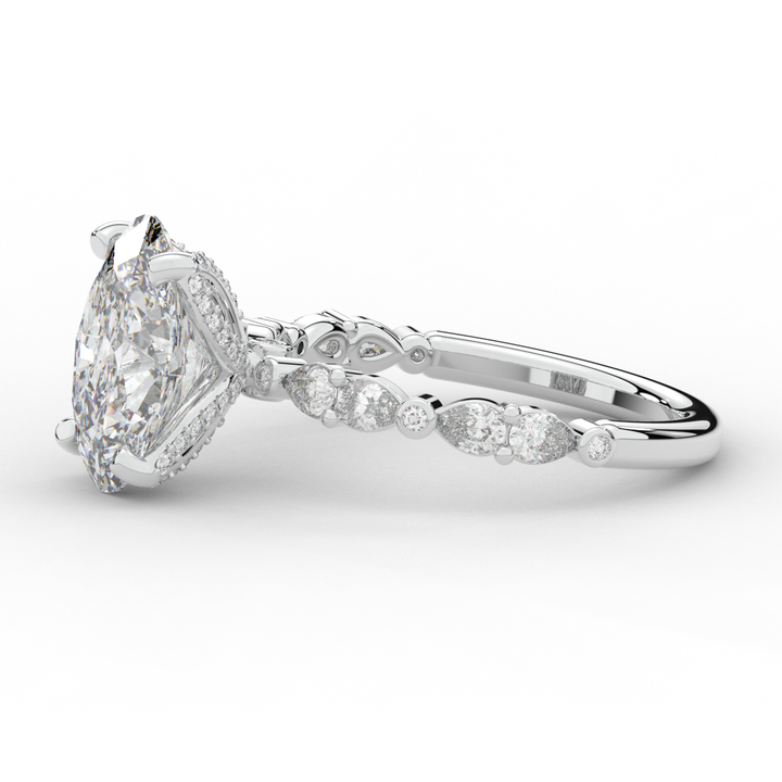 3.60CT.TW OVAL LAB DIAMOND SOLITAIRE ENGAGEMENT RING - Nazarelle