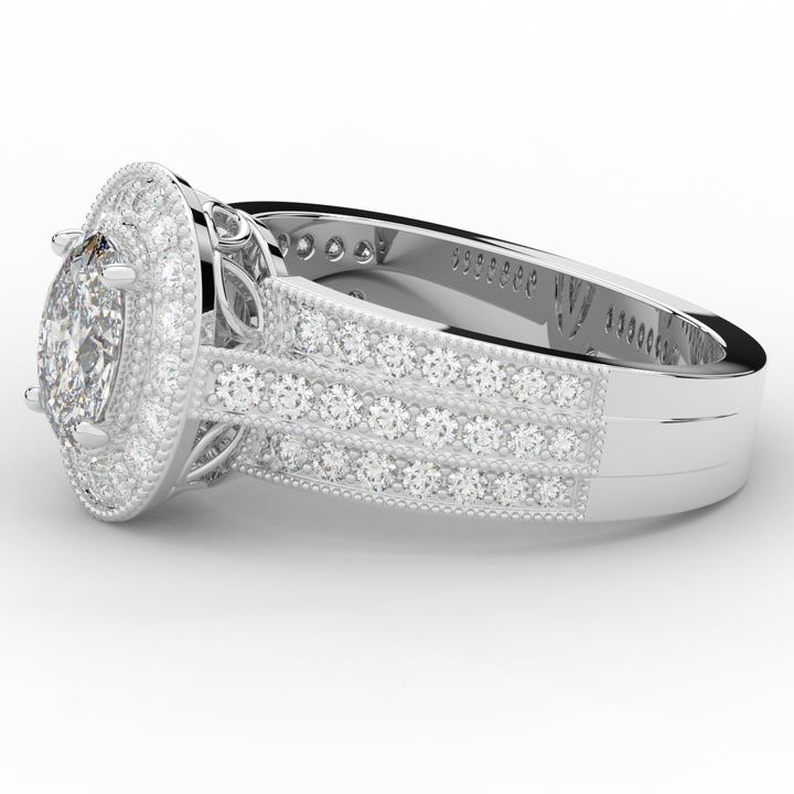 1.80CT.TW OVAL LAB DIAMOND HALO ENGAGEMENT RING - Nazarelle