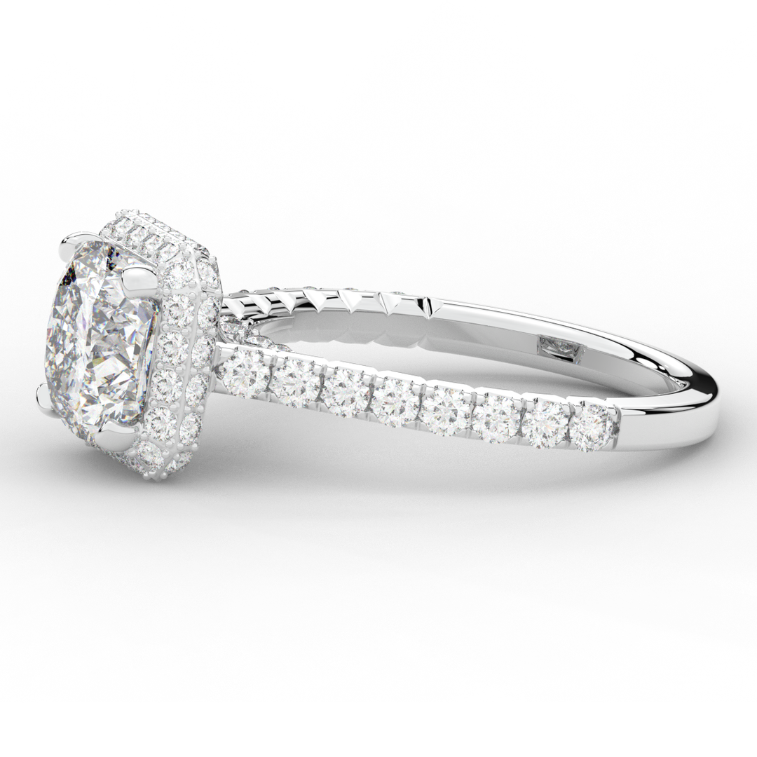 2.75CT.TW CUSHION LAB DIAMOND HALO ENGAGEMENT RING - Nazarelle