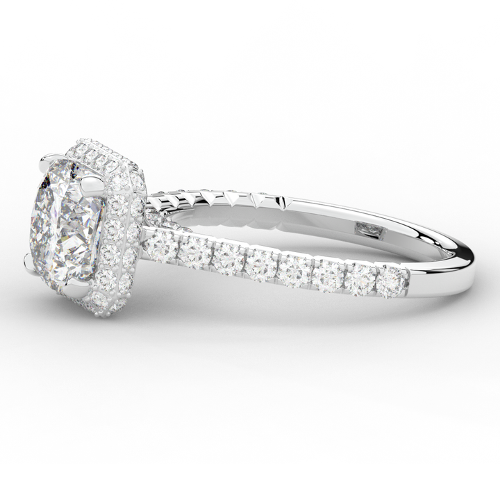 2.75CT.TW CUSHION LAB DIAMOND HALO ENGAGEMENT RING - Nazarelle