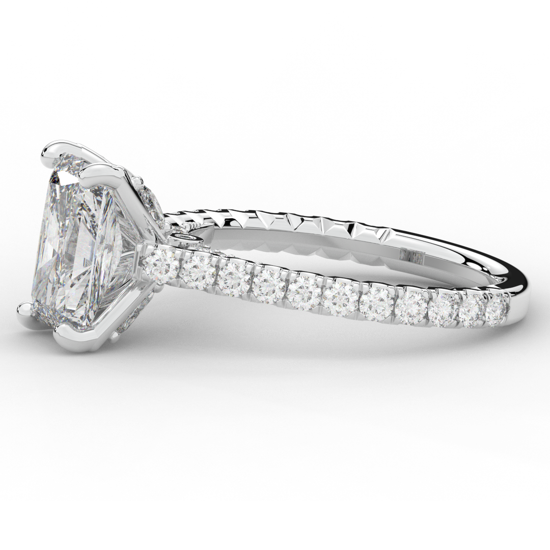 2.70CT.TW RADIANT LAB DIAMOND SOLITAIRE ENGAGEMENT RING - Nazarelle