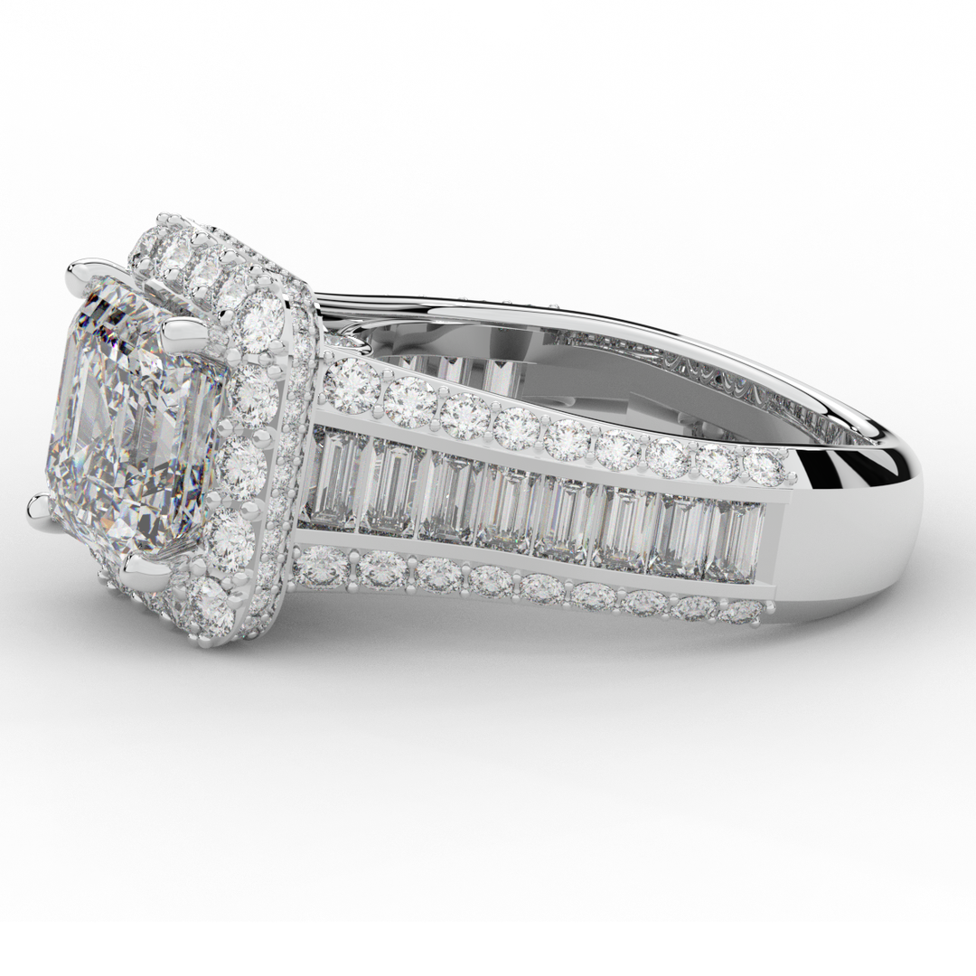 6.10CT.TW ASCHER LAB DIAMOND HALO ENGAGEMENT RING - Nazarelle