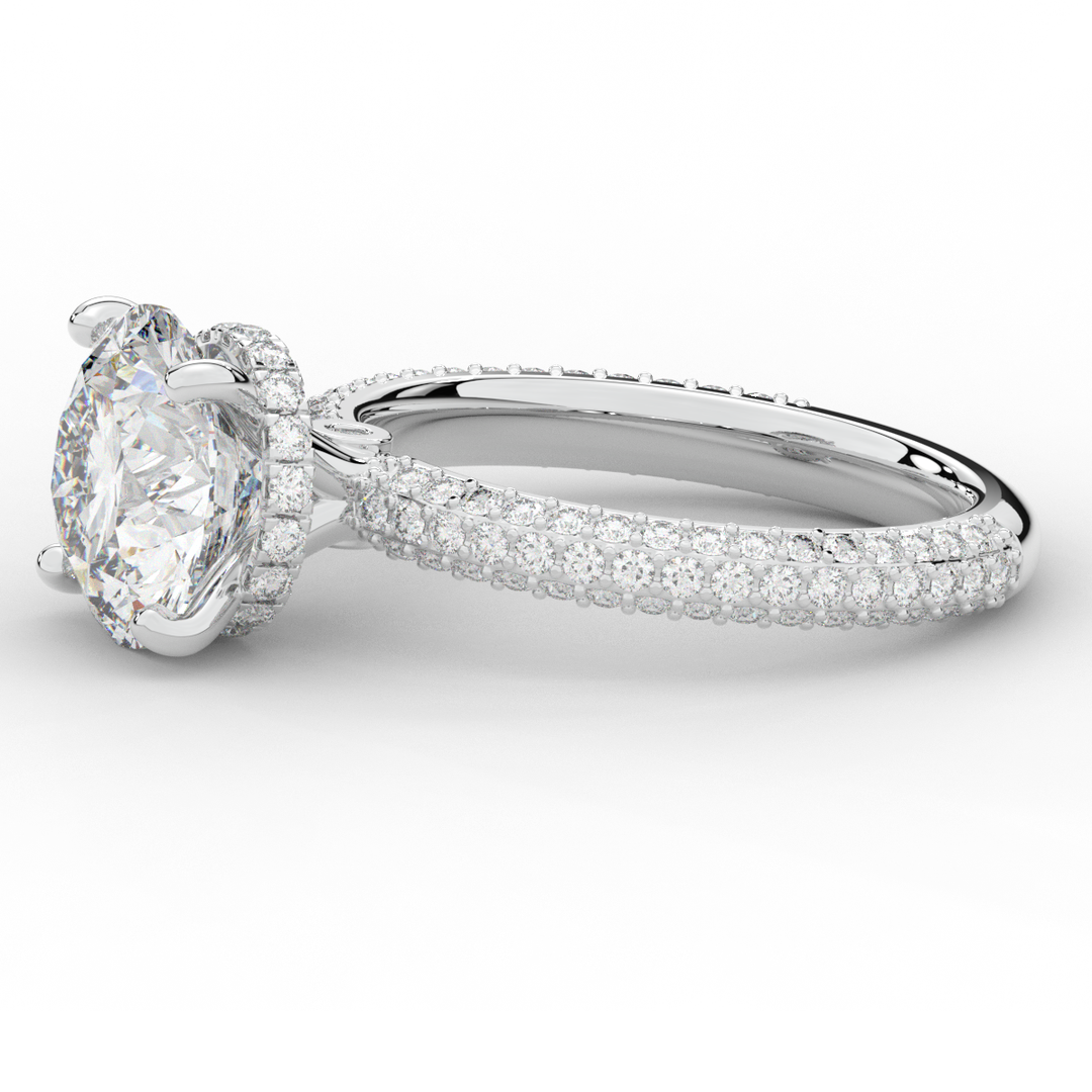 3.60CT.TW ROUND LAB DIAMOND SOLITAIRE ENGAGEMENT RING - Nazarelle