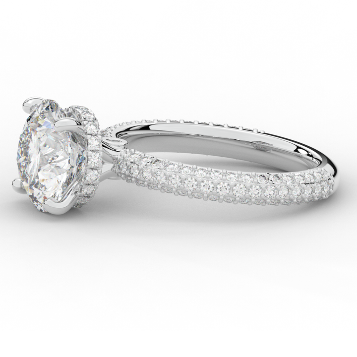 3.60CT.TW ROUND LAB DIAMOND SOLITAIRE ENGAGEMENT RING - Nazarelle
