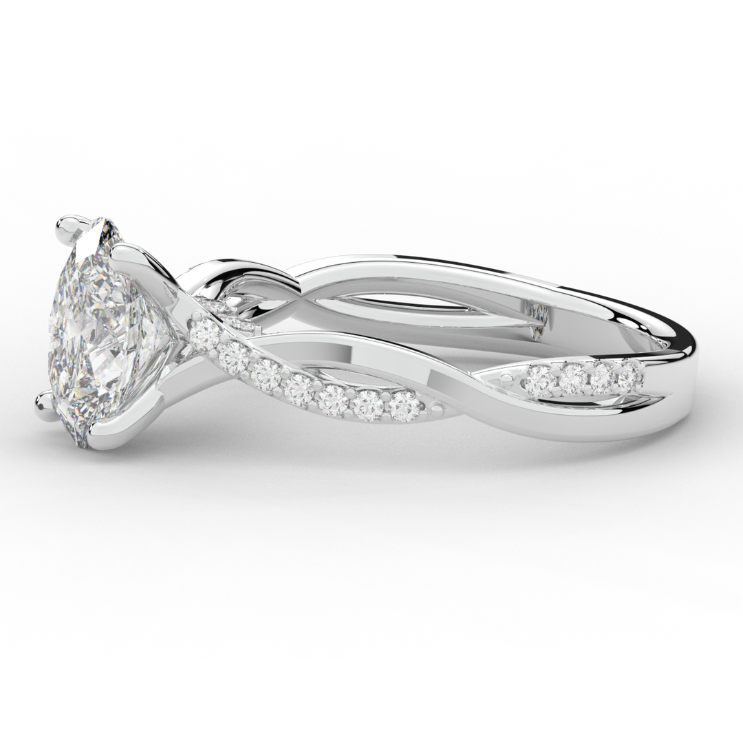 1.70CT.TW OVAL LAB DIAMOND TWIST BAND ENGAGEMENT RING - Nazarelle