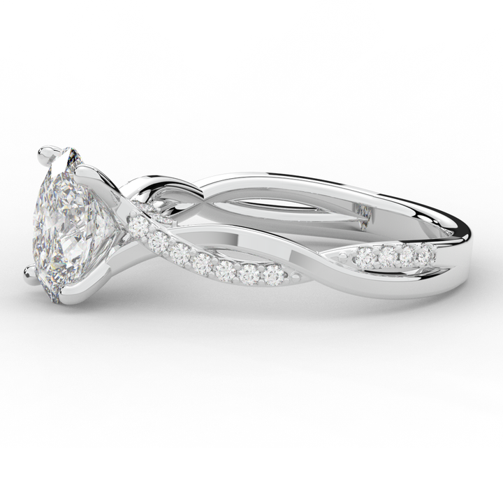 1.70CT.TW OVAL LAB DIAMOND TWIST BAND ENGAGEMENT RING - Nazarelle