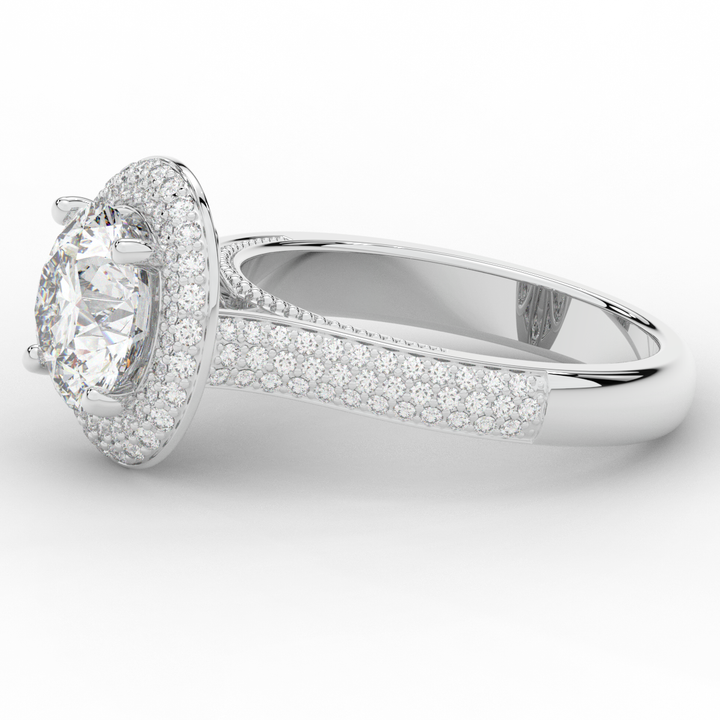 2.45CT.TW ROUND LAB DIAMOND HALO ENGAGEMENT RING - Nazarelle