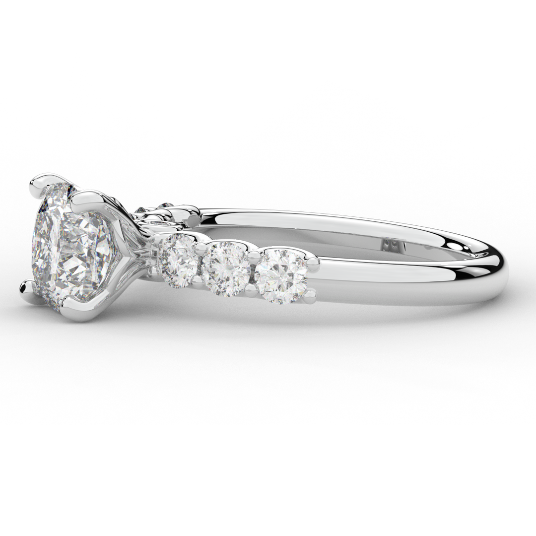2.60CT.TW CUSHION LAB DIAMOND SOLITAIRE ENGAGEMENT RING - Nazarelle