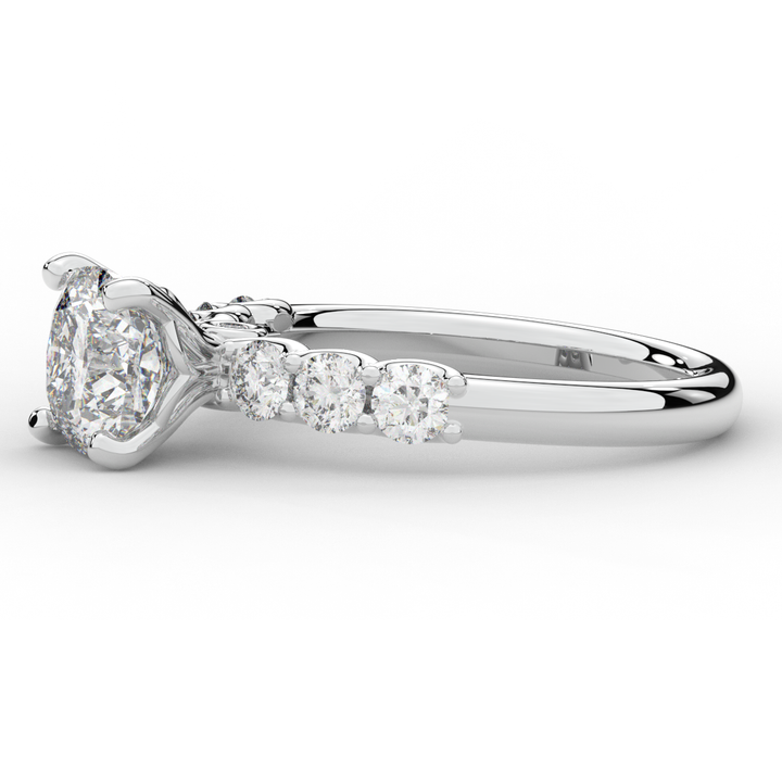 2.60CT.TW CUSHION LAB DIAMOND SOLITAIRE ENGAGEMENT RING - Nazarelle