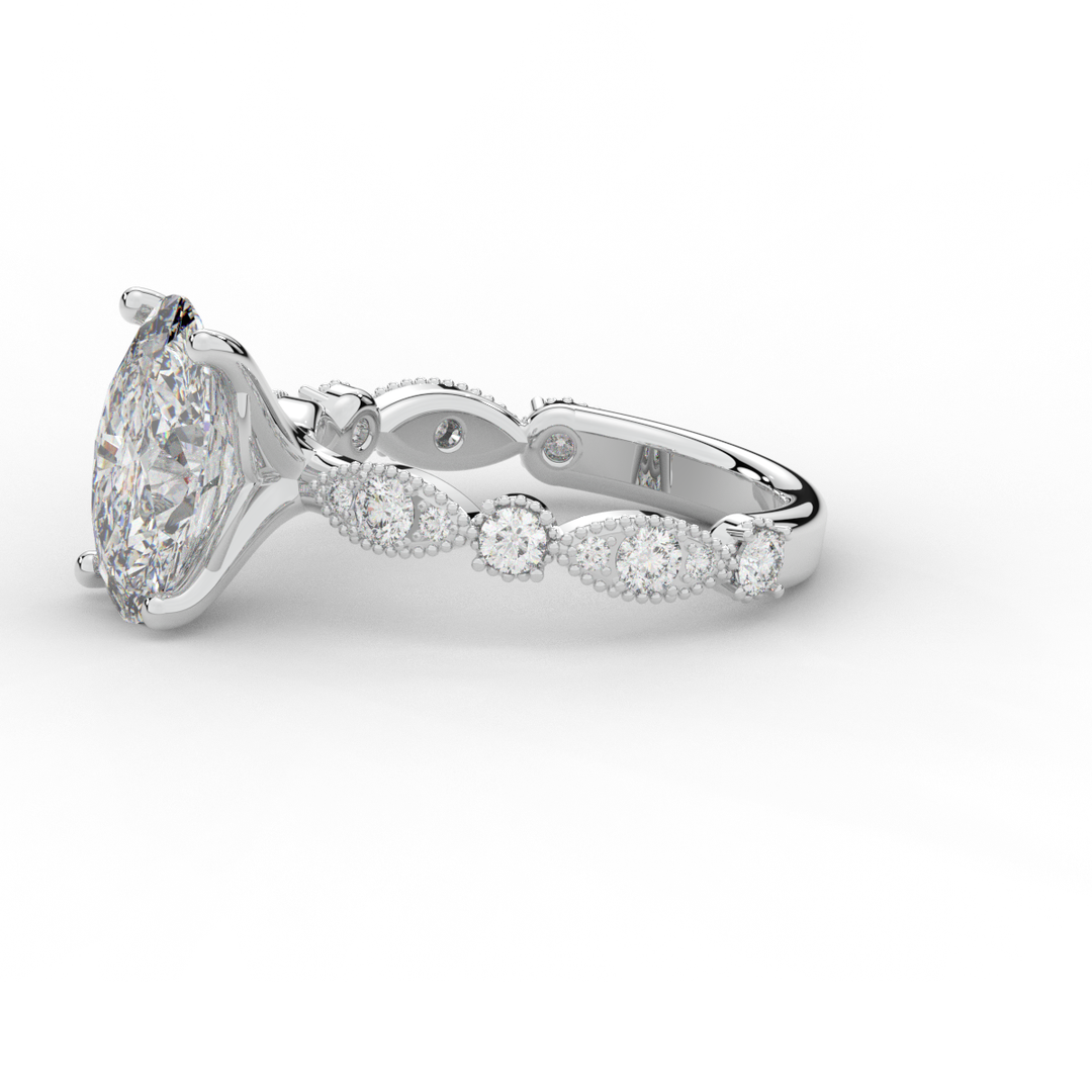 3.50CT.TW OVAL LAB DIAMOND SOLITAIRE ENGAGEMENT RING - Nazarelle