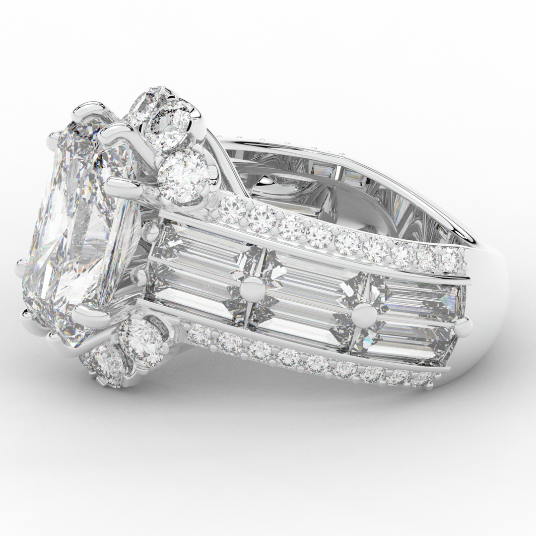 8.25CT.TW RADIANT LAB DIAMOND HALO ENGAGEMENT RING - Nazarelle