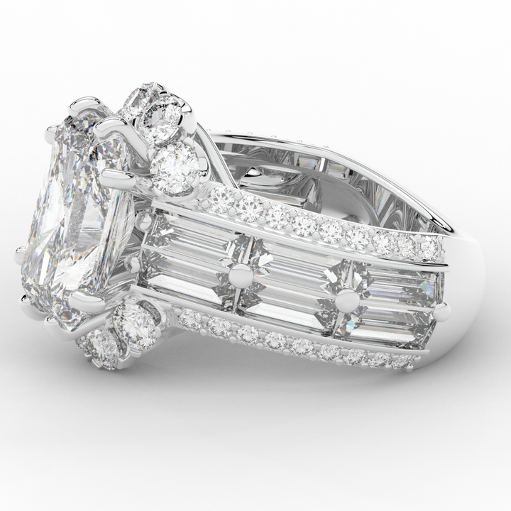8.25CT.TW RADIANT LAB DIAMOND HALO ENGAGEMENT RING - Nazarelle