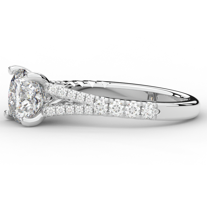 2.45CT.TW CUSHION LAB DIAMOND ENGAGEMENT RING - Nazarelle
