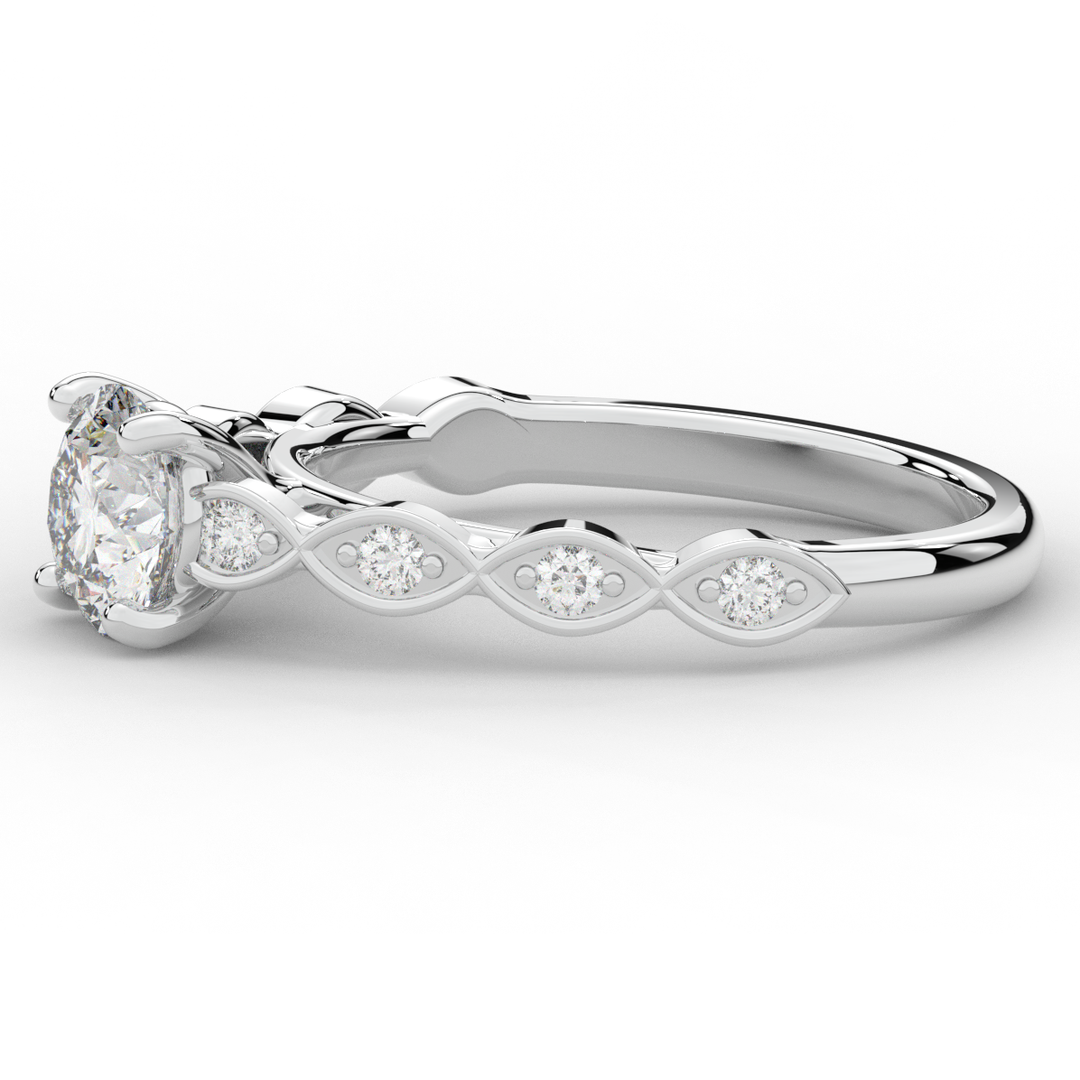 1.15CT.TW ROUND LAB DIAMOND SOLITAIRE ENGAGEMENT RING - Nazarelle