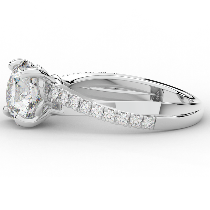 2.20CT.TW ROUND LAB DIAMOND TWISTBAND ENGAGEMENT RING