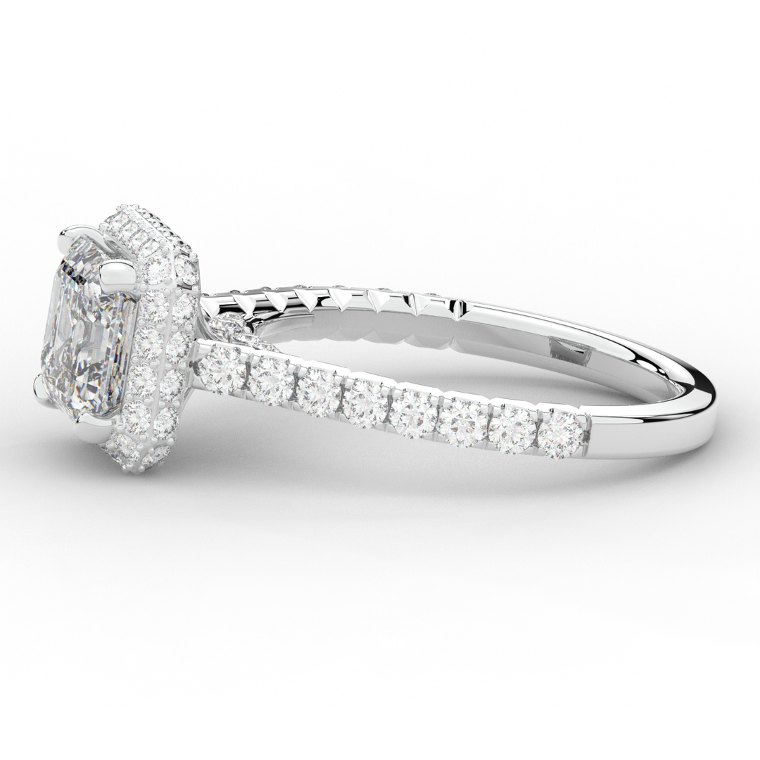 2.75CT.TW ASSCHER LAB DIAMOND HALO ENGAGEMENT RING - Nazarelle