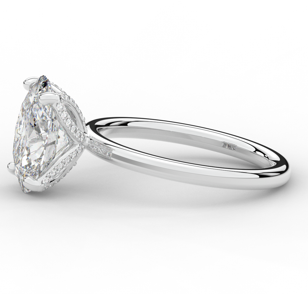 3.10CT.TW OVAL LAB DIAMOND ENGAGEMENT RING - Nazarelle