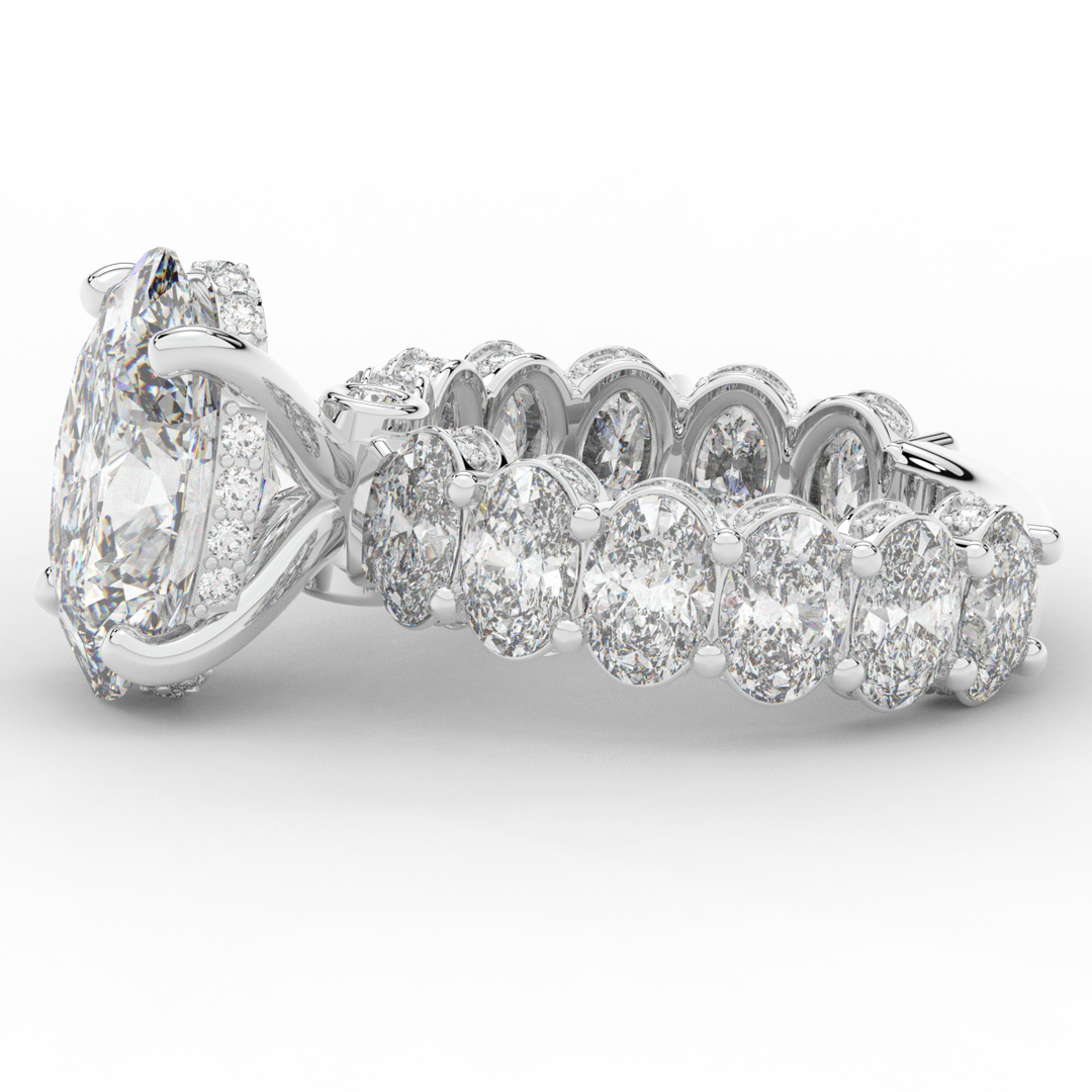 10.90CT.TW OVAL LAB DIAMOND SOLITAIRE ENGAGEMENT RING - Nazarelle