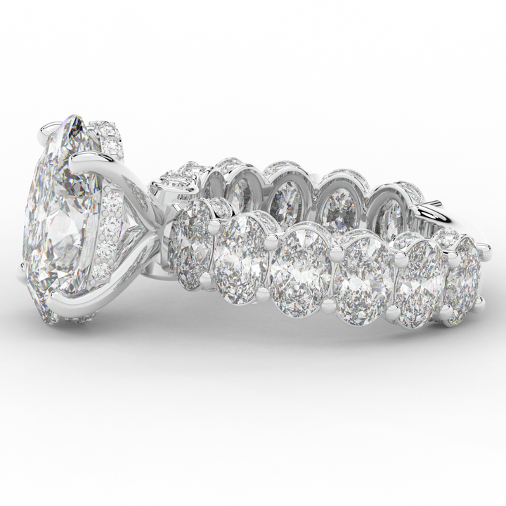 10.90CT.TW OVAL LAB DIAMOND SOLITAIRE ENGAGEMENT RING - Nazarelle