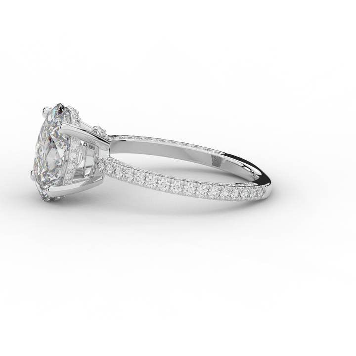 3.15CT.TW OVAL LAB DIAMOND SOLITAIRE ENGAGEMENT RING - Nazarelle