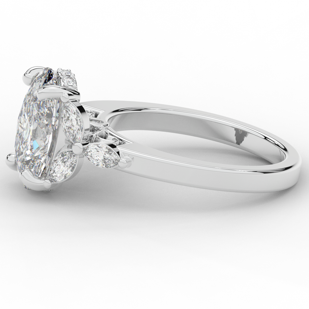 2.85CT.TW OVAL LAB DIAMOND ENGAGEMENT RING - Nazarelle