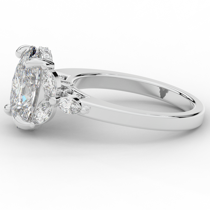 2.85CT.TW OVAL LAB DIAMOND ENGAGEMENT RING - Nazarelle