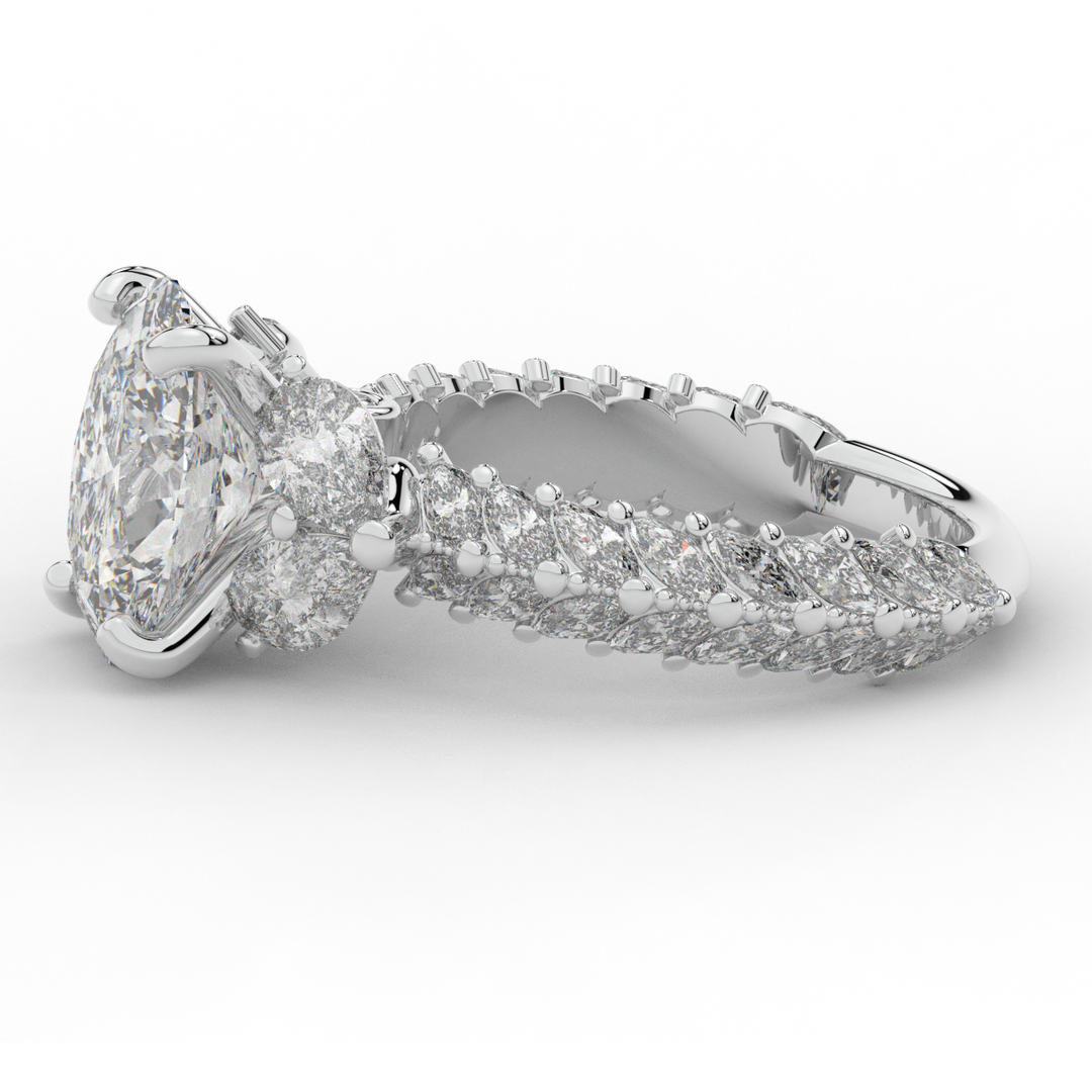 5.25CT.TW OVAL LAB DIAMOND HALO ENGAGEMENT RING - Nazarelle