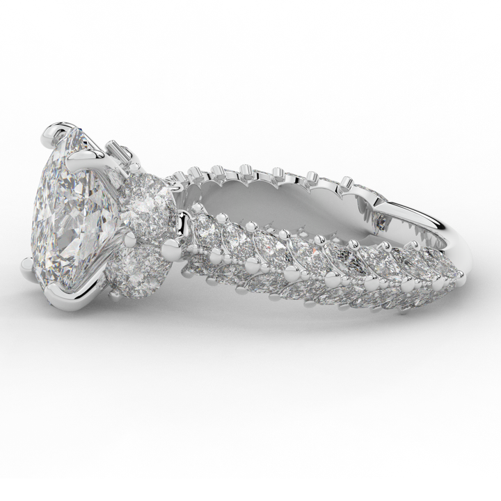 5.25CT.TW OVAL LAB DIAMOND HALO ENGAGEMENT RING - Nazarelle