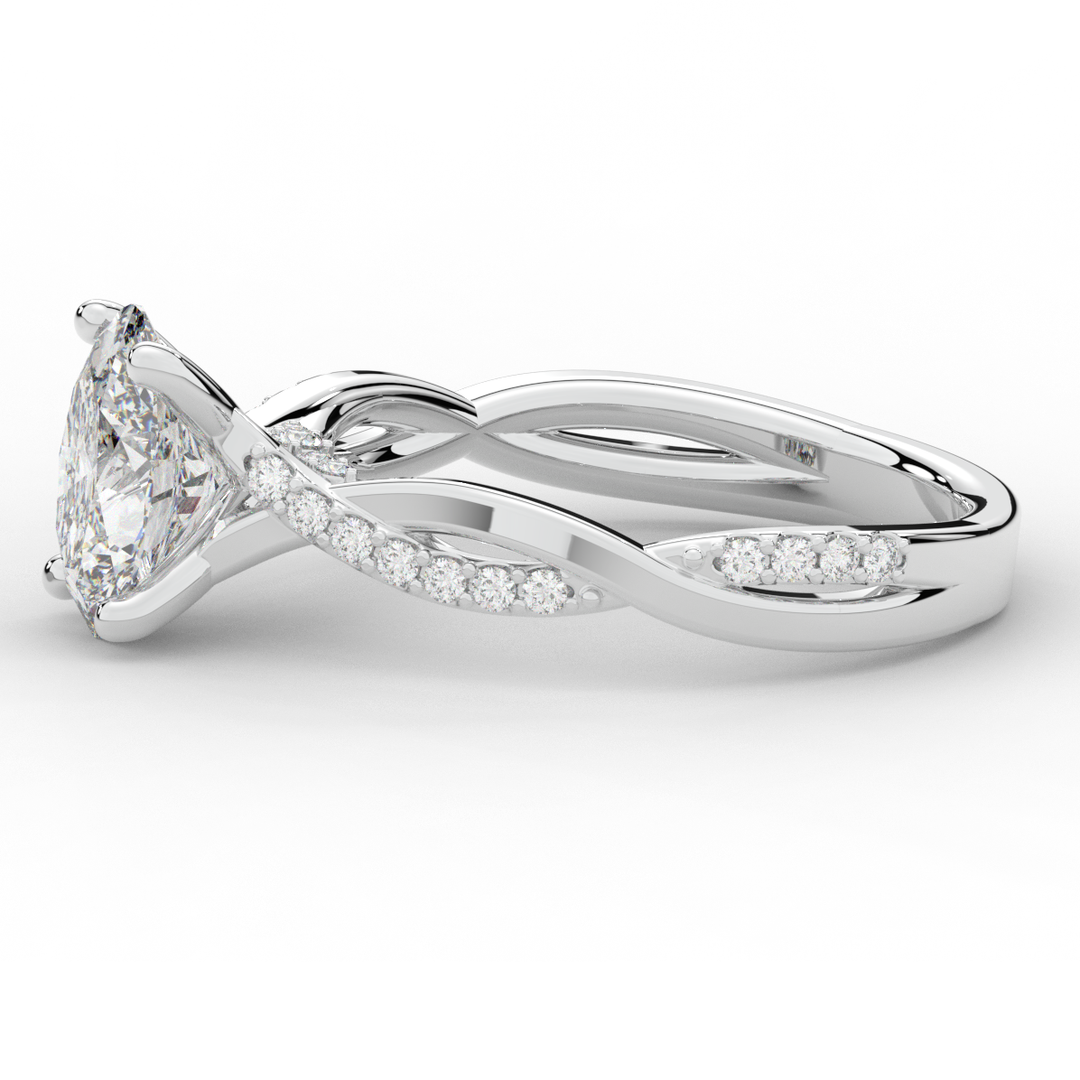 1.70CT.TW OVAL LAB DIAMOND TWIST BAND ENGAGEMENT RING - Nazarelle