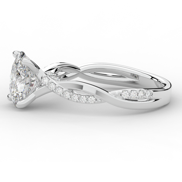 1.70CT.TW OVAL LAB DIAMOND TWIST BAND ENGAGEMENT RING - Nazarelle