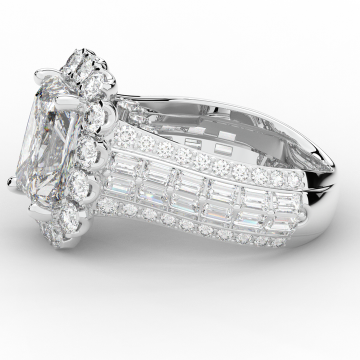 8.00CT.TW RADIANT LAB DIAMOND HALO ENGAGEMENT RING - Nazarelle