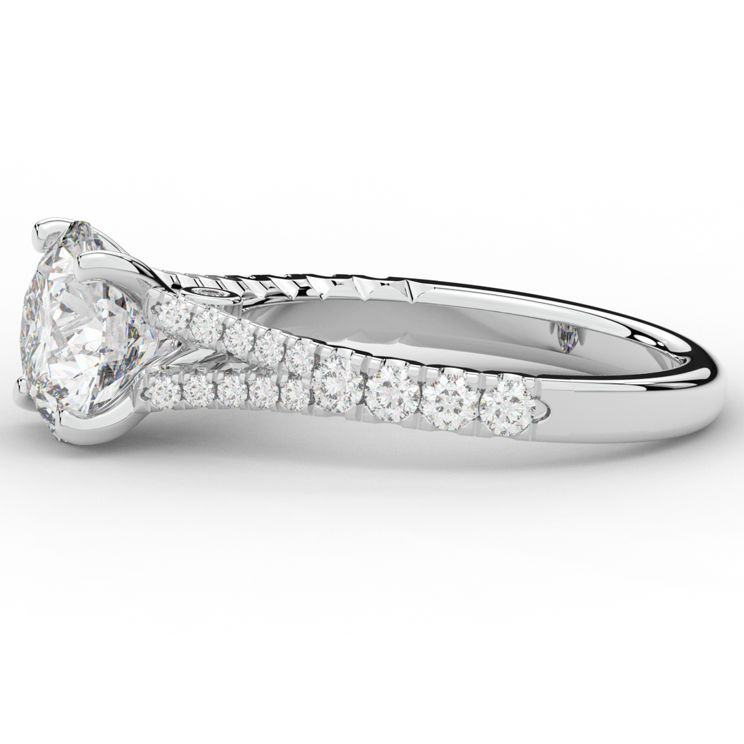 2.45CT.TW ROUND LAB DIAMOND ENGAGEMENT RING - Nazarelle