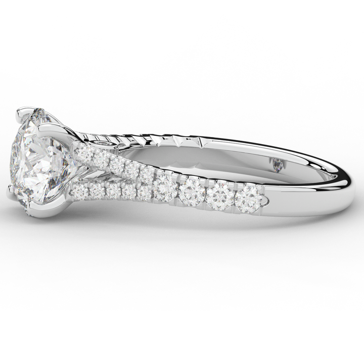 2.45CT.TW ROUND LAB DIAMOND ENGAGEMENT RING - Nazarelle