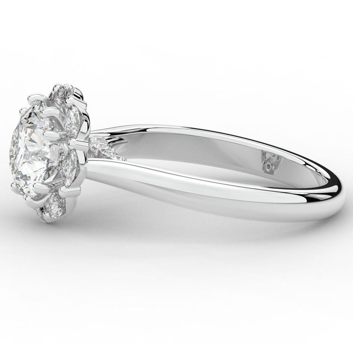 2.40CT.TW ROUND LAB DIAMOND HALO ENGAGEMENT RING - Nazarelle