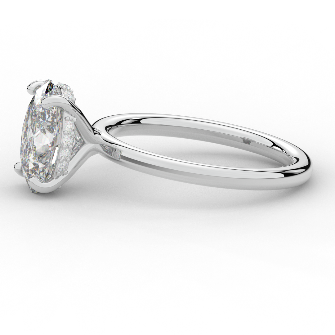 2.06CT.TW OVAL LAB DIAMOND UNDERHALO SOLIATIRE ENGAGEMENT RING - Nazarelle