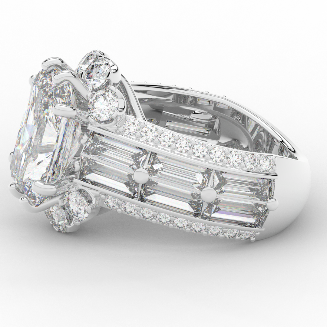 8.25CT.TW RADIANT LAB DIAMOND HALO ENGAGEMENT RING - Nazarelle