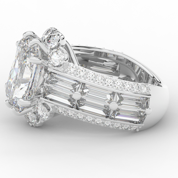 8.25CT.TW RADIANT LAB DIAMOND HALO ENGAGEMENT RING - Nazarelle