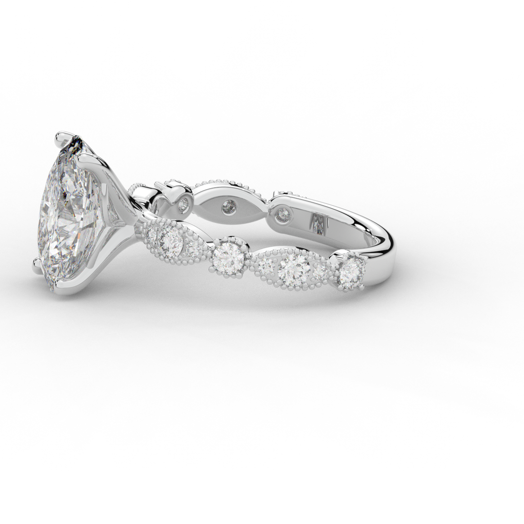3.50CT.TW OVAL LAB DIAMOND SOLITAIRE ENGAGEMENT RING - Nazarelle