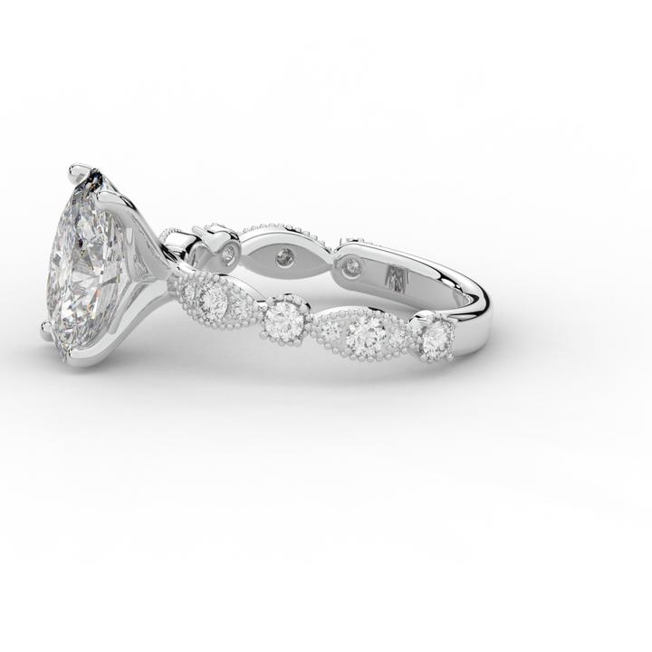 3.50CT.TW OVAL LAB DIAMOND SOLITAIRE ENGAGEMENT RING - Nazarelle