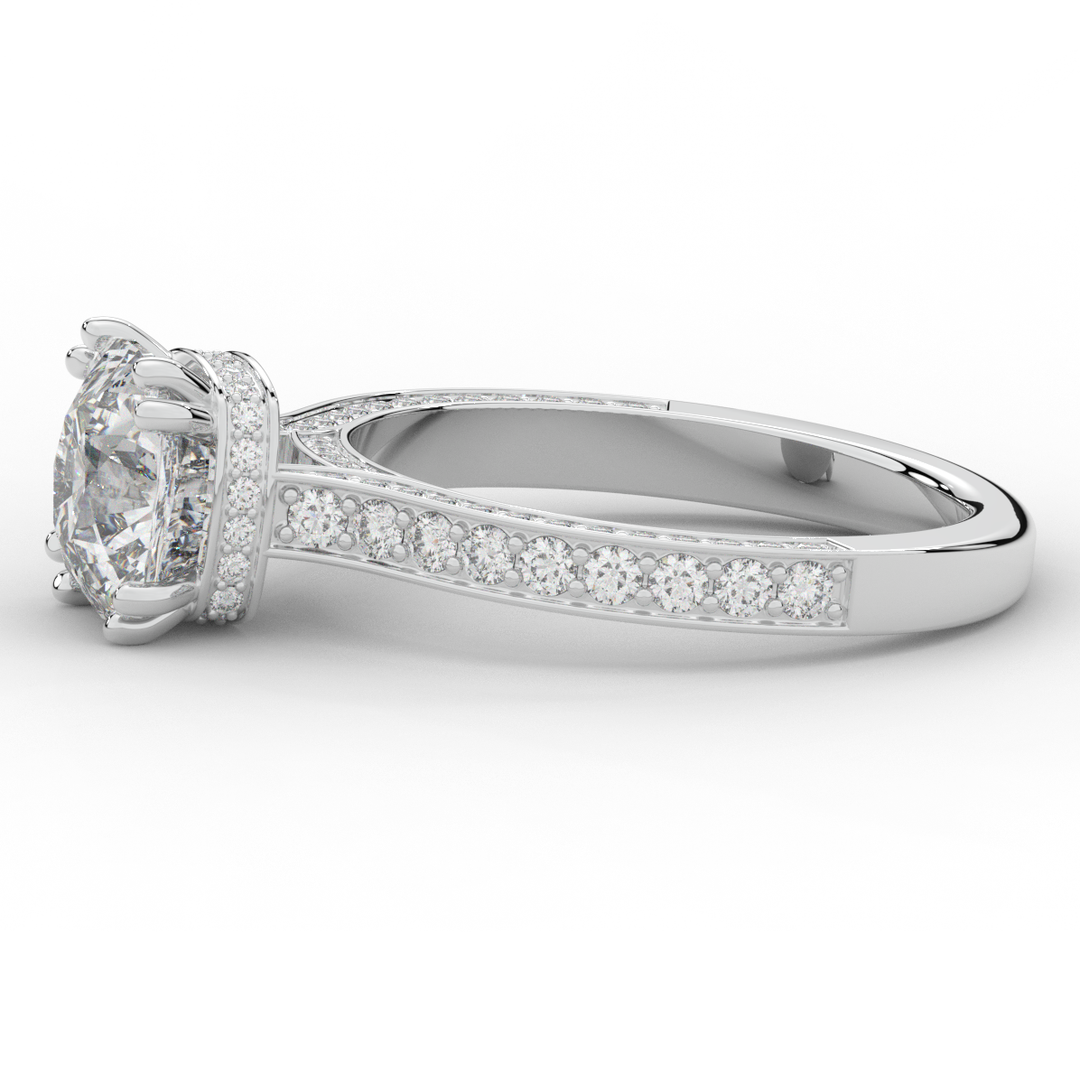 2.60CT.TW CUSHION LAB DIAMOND SOLITAIRE ENGAGEMENT RING - Nazarelle