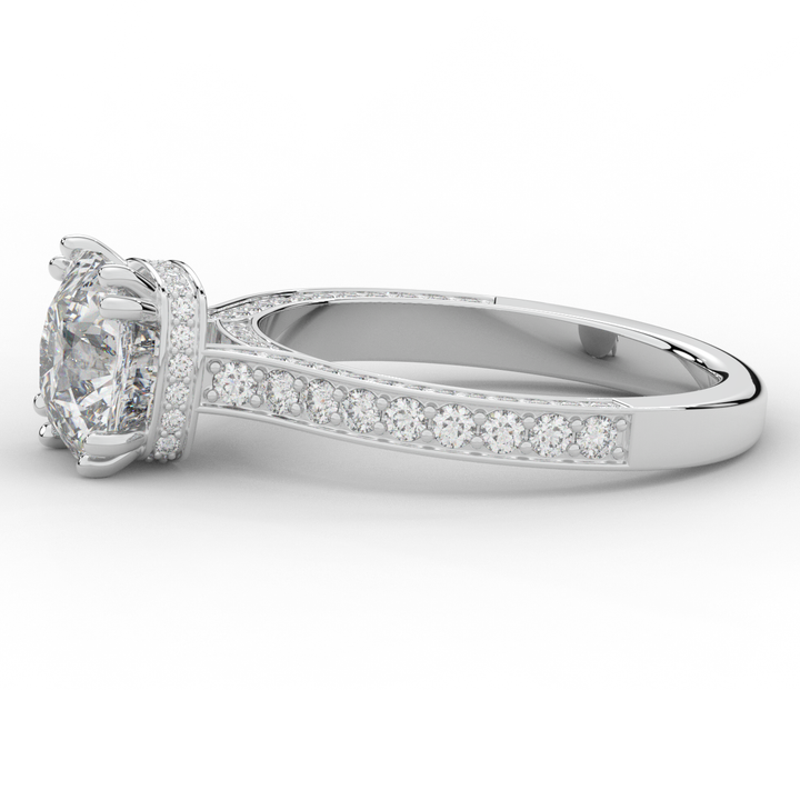 2.60CT.TW CUSHION LAB DIAMOND SOLITAIRE ENGAGEMENT RING - Nazarelle