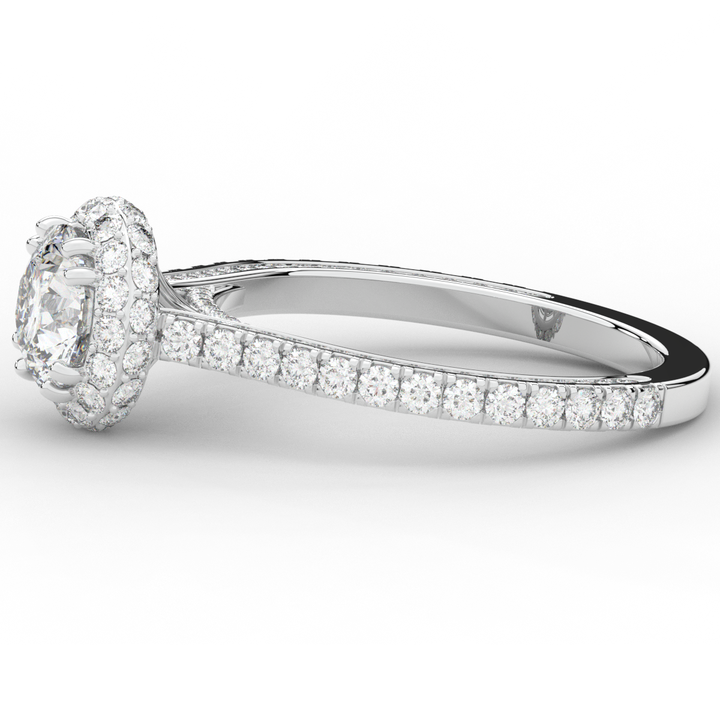 1.90CT.TW ROUND LAB DIAMOND HALO ENGAGEMENT RING - Nazarelle