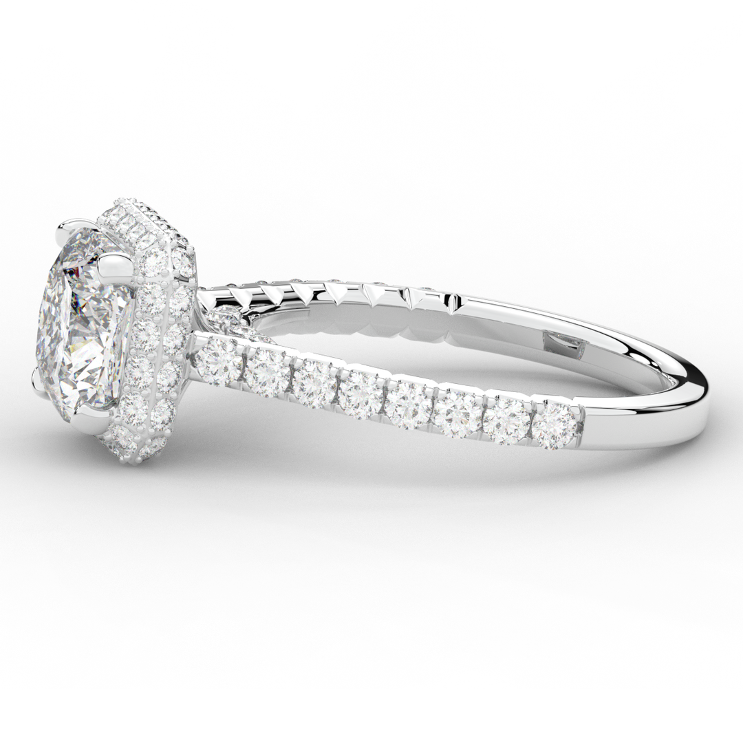 2.75CT.TW CUSHION LAB DIAMOND HALO ENGAGEMENT RING - Nazarelle