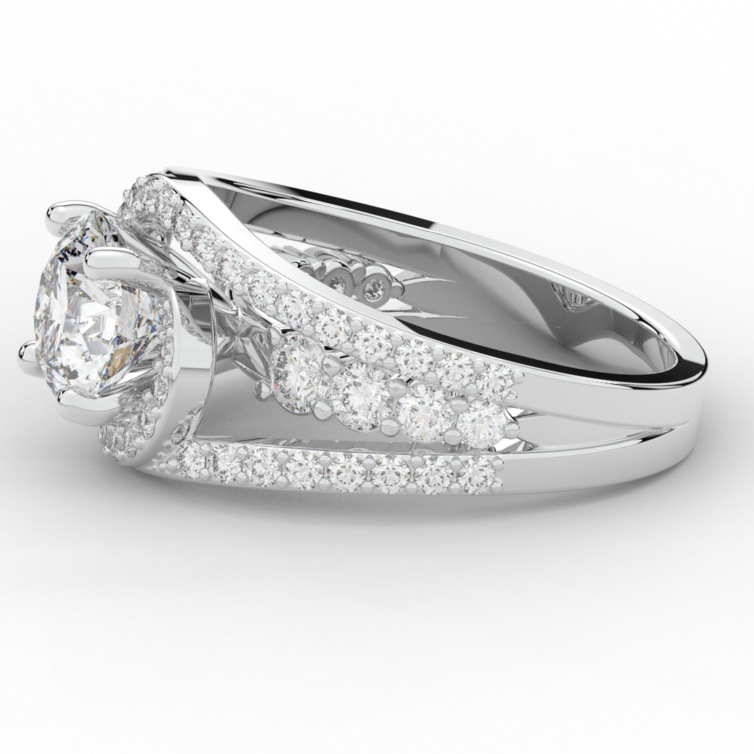 3.30CT.TW ROUND LAB DIAMOND ENGAGEMENT RING - Nazarelle
