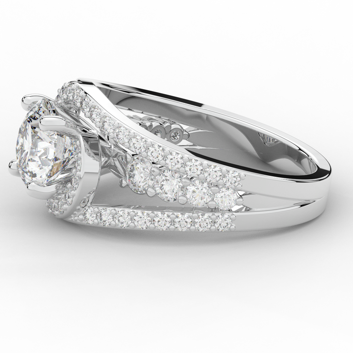 3.30CT.TW ROUND LAB DIAMOND ENGAGEMENT RING - Nazarelle
