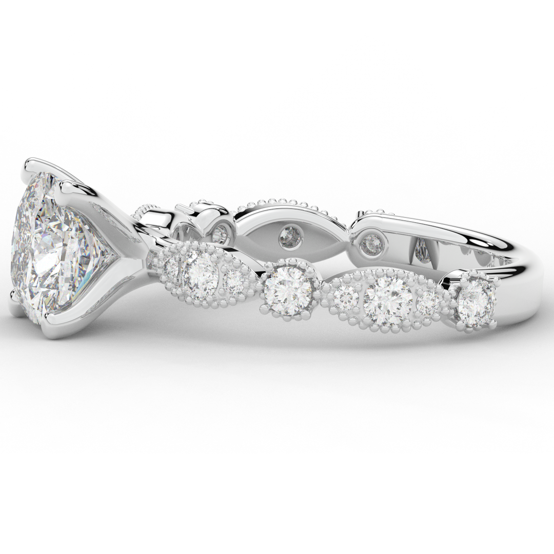 2.50CT.TW CUSHION LAB DIAMOND SOLITAIRE ENGAGEMENT RING - Nazarelle