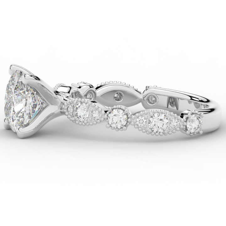 2.50CT.TW CUSHION LAB DIAMOND SOLITAIRE ENGAGEMENT RING - Nazarelle